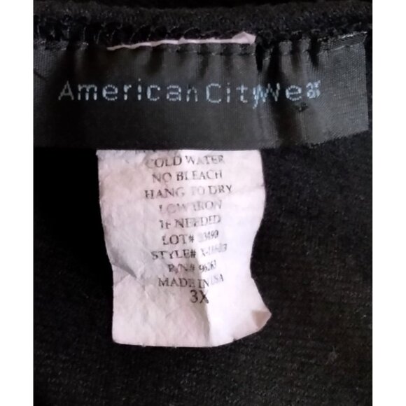 American City Wear Black Peplum Sleeveless Back Zip Dress Plus Size 3X - Picture 5 of 6